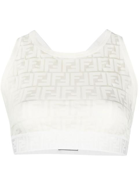FENDI monogram-pattern cropped top
