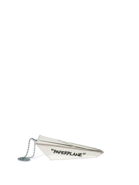 Off-White Silver Paper Plane Clutch