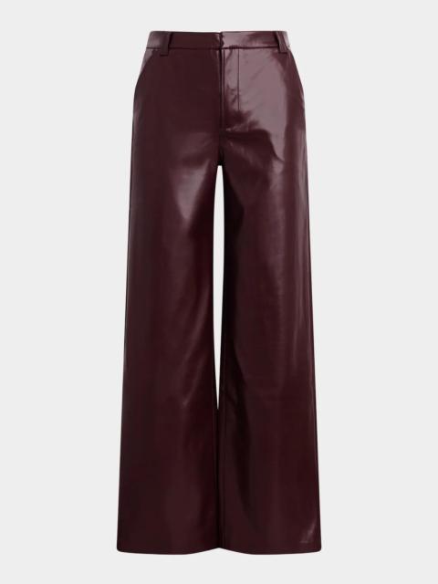 Joe's Jeans Mia Faux-Leather High-Rise Wide-Leg Trousers