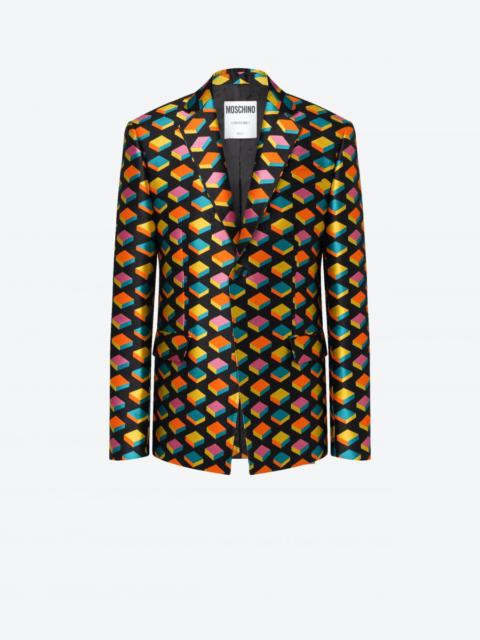Moschino JACQUARD CUBE WOOL-BLEND JACKET