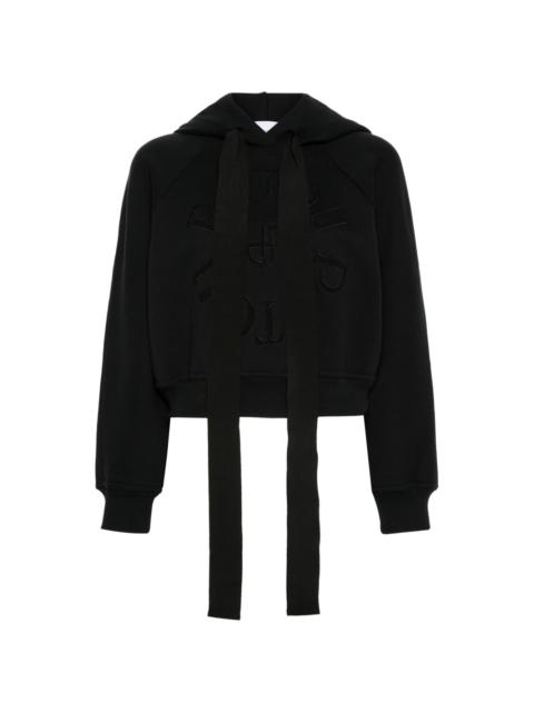 PATOU logo-appliquÃ© cropped hoodie