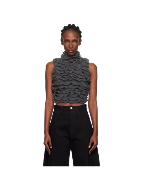 Alaïa Gray Ruffled Vest