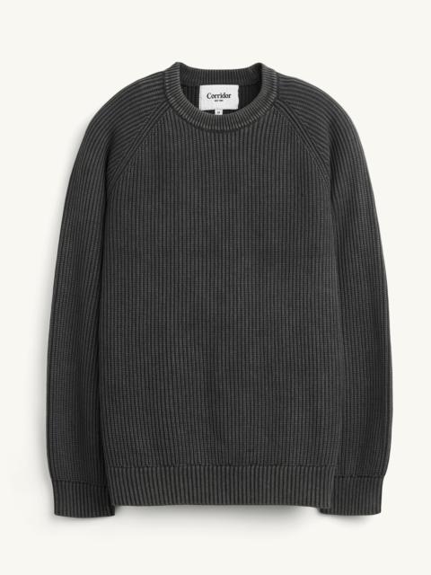 Corridor WASHED COTTON CREWNECK - GREY