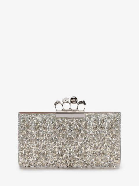 Alexander McQueen Women's Jewelled Flat Pouch in White