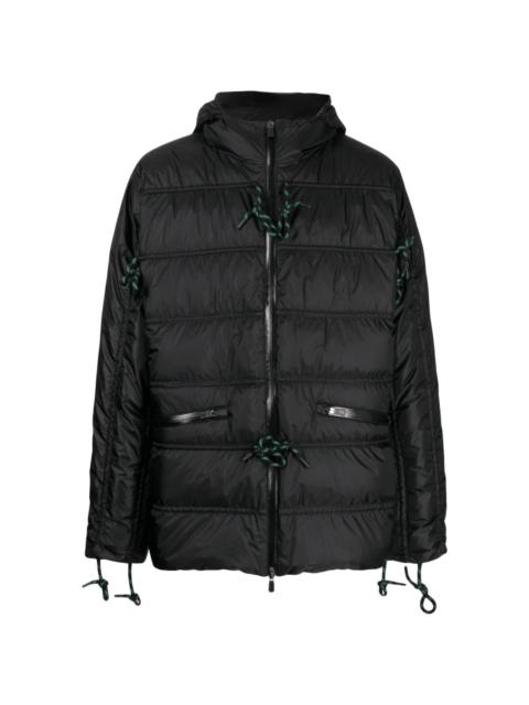 zipped hooded padded jacket