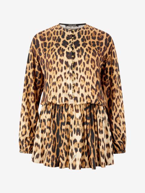 Roberto Cavalli Short Dress with Jaguar Skin Print