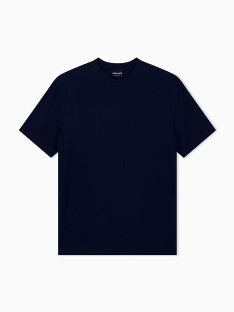 GIORGIO ARMANI T-SHIRT REGULAR FIT CHEVRON JACQUARD STRETCH VIRGIN WOOL