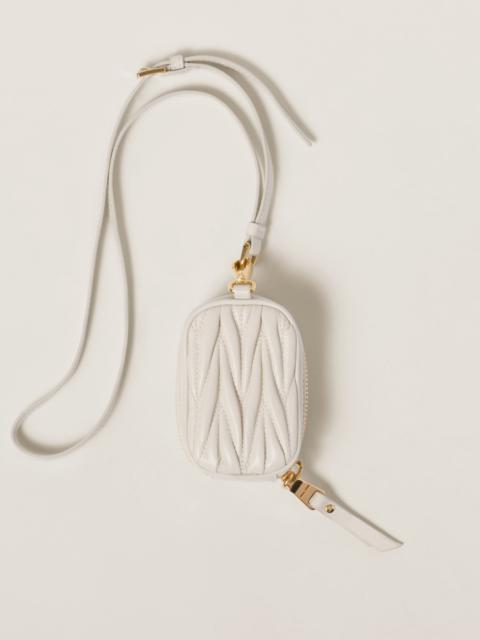 Miu Miu Matelassé nappa leather mini-pouch with mirror