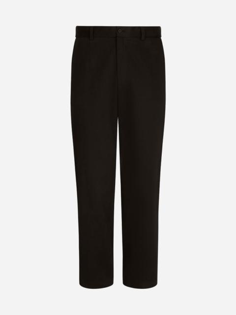 Dolce & Gabbana Stretch drill pants with logo label