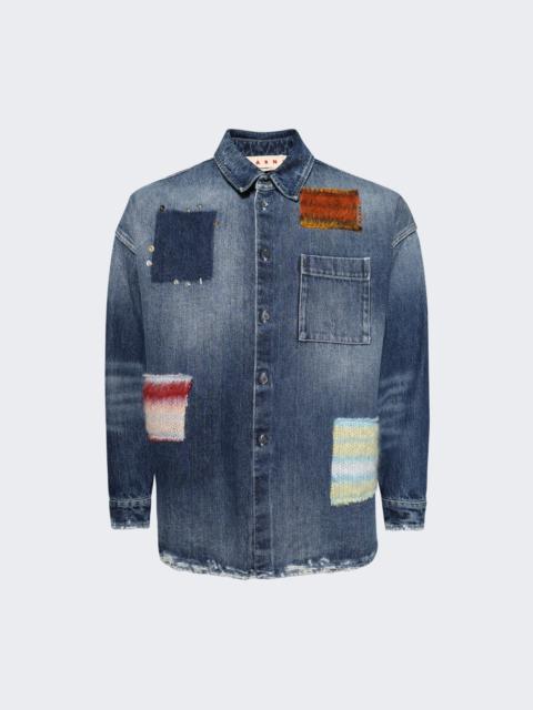 Marni Denim Patch Overshirt Blue