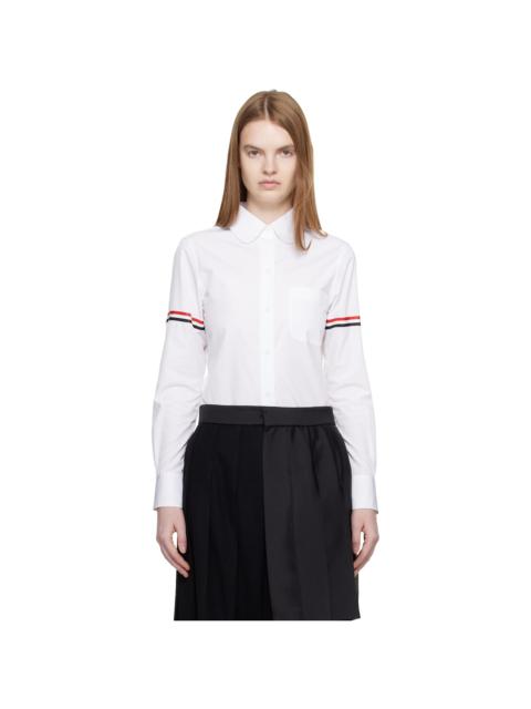 Thom Browne White Poplin Armbands Classic Round Collar Shirt