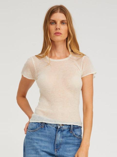 SPRWMN IVORY TISSUE CASHMERE BABY TEE