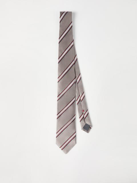 Brunello Cucinelli Regimental stripe silk and cotton tie