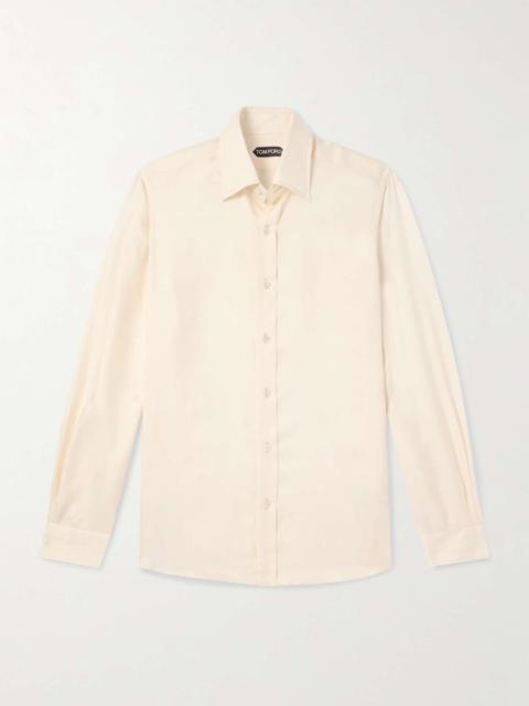 Slim-Fit Silk-Twill Shirt