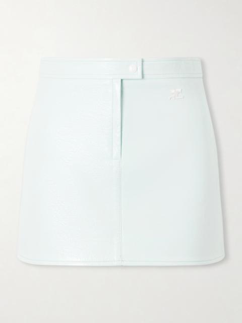 courrèges Appliquéd Coated Cotton-blend Mini Skirt