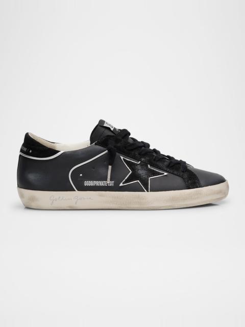 Golden Goose Superstar 혼합 가죽 Low-Top Sneakers 금속 배관