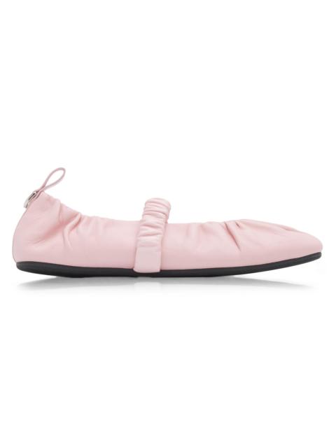 rag & bone Women's Spire Ruched Leather Mary Jane Flats - Blush