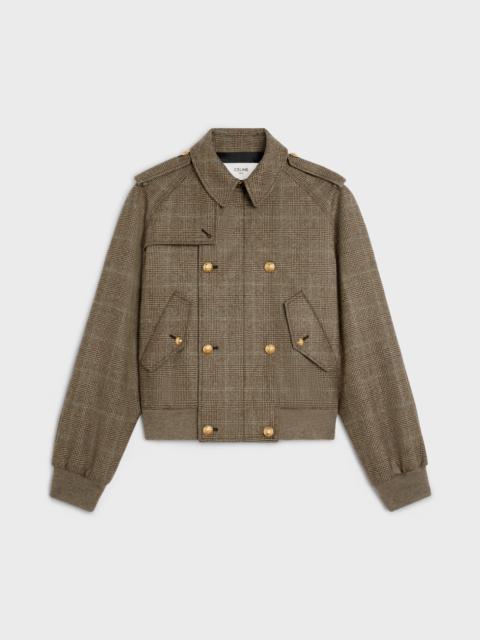 CELINE Bomber jacket in prince of wales flannel