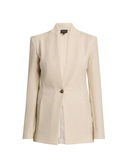 GIORGIO ARMANI Women's Birdseye Cotton-Blend Blazer - Beige