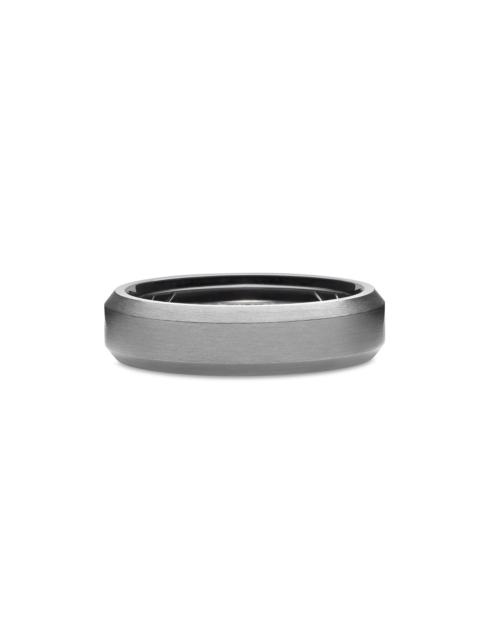 DAVID YURMAN Men's Beveled Band Ring in Grey Titanium, 6mm - Grey
