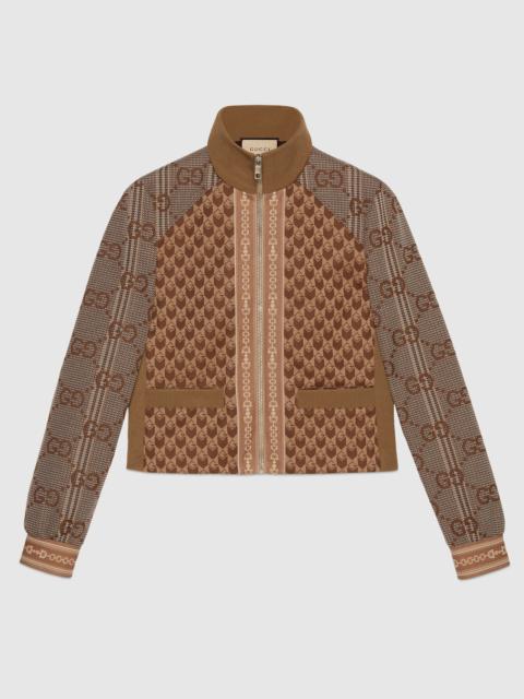 GUCCI G rhombus jersey jacquard zip jacket
