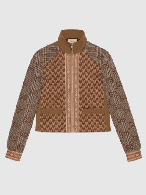 G rhombus jersey jacquard zip jacket