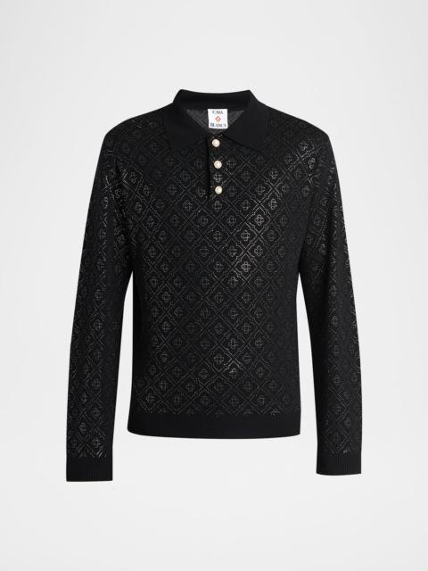 CASABLANCA Men's Hot Fix Monogram Long-Sleeve Shirt