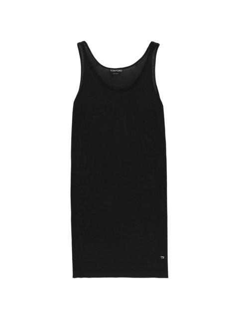 logo-plaque tank dress