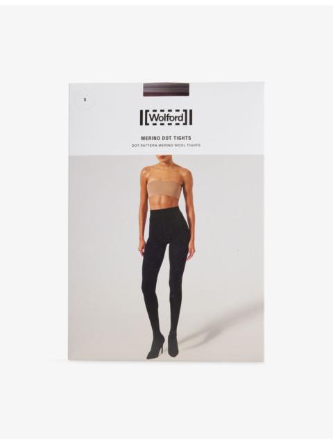 Wolford High-Rise Dot Wool-Blend Tights