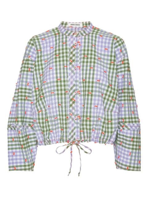 HENRIK VIBSKOV checked gathered blouse