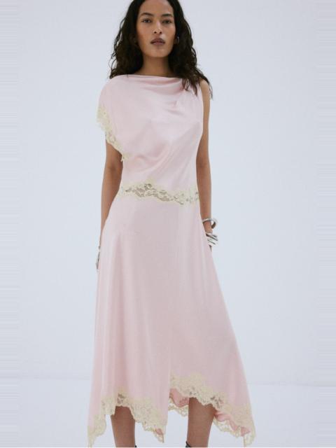 De La Vali ADRIANA MIDI DRESS IN PINK DOUBLE SATIN