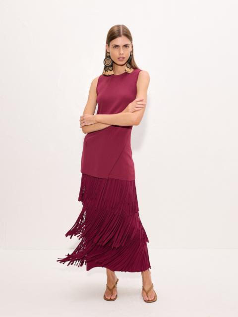 SIMONMILLER Za Za Knit Fringe Skirt In Pomegranate