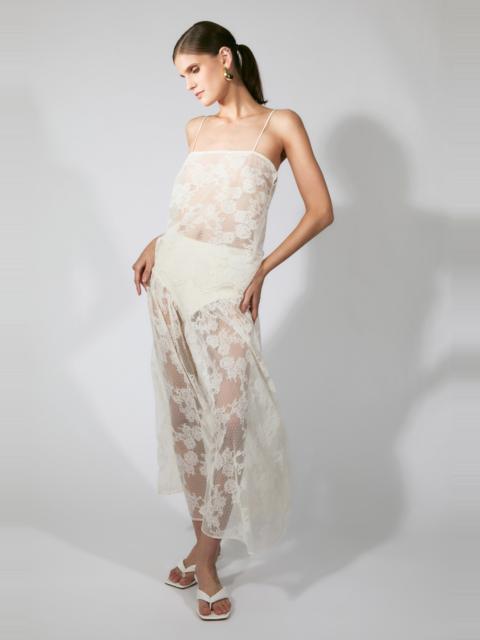 BARDOT Hildie High Waisted Midi Skirt In Light Beige