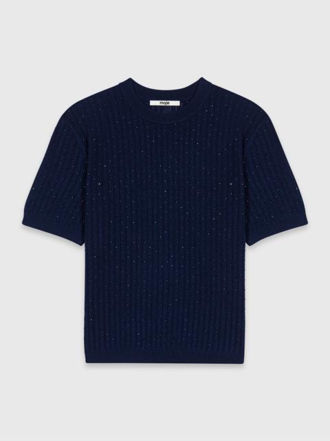 maje Tonal rhinestone sweater