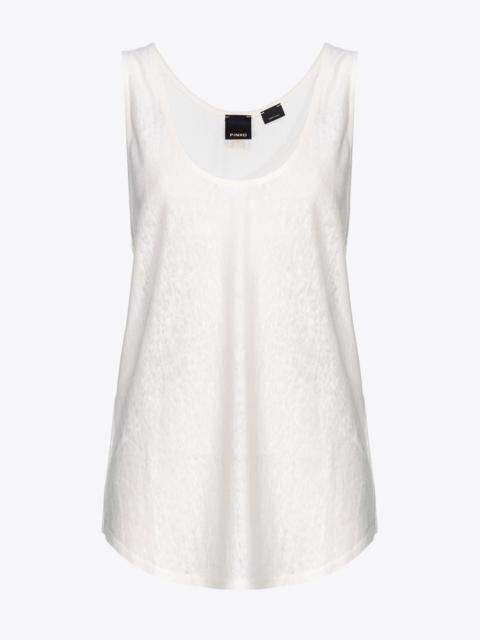 PINKO SLUB LINEN VEST TOP