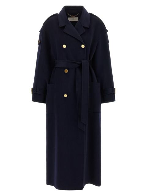 ELISABETTA FRANCHI Double-Breasted Belted Coat