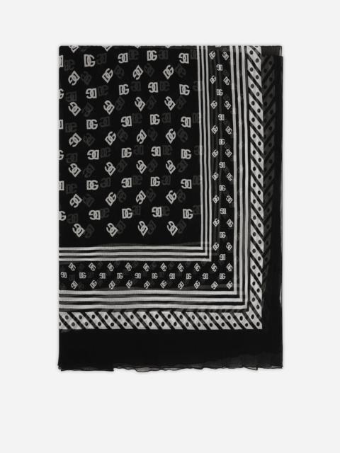 Dolce & Gabbana Silk scarf with all-over DG logo print