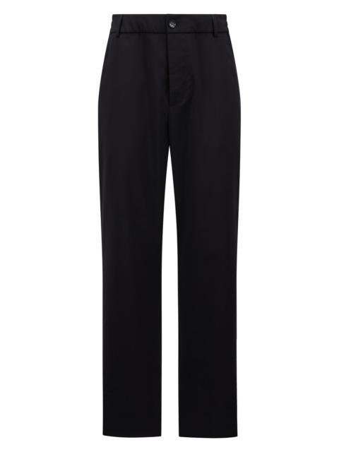 Moncler Men's Pants in Wool Gabardine - Dark Blue
