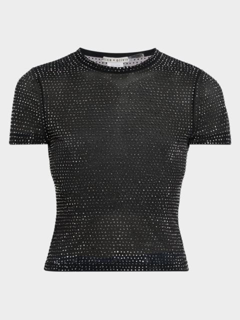Alice + Olivia Tess Crystal-Embellished T-Shirt