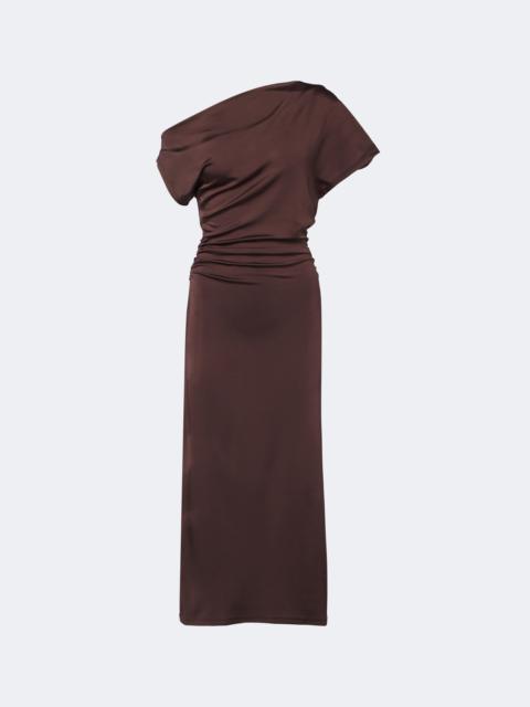 TOVE Sora gathered satin midi dress