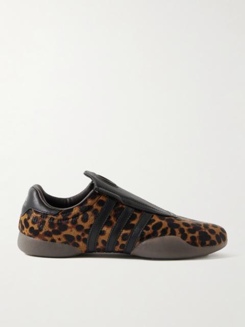 adidas Originals Taekwondo Mei Leather-trimmed Leopard-print Pony Hair Sneakers