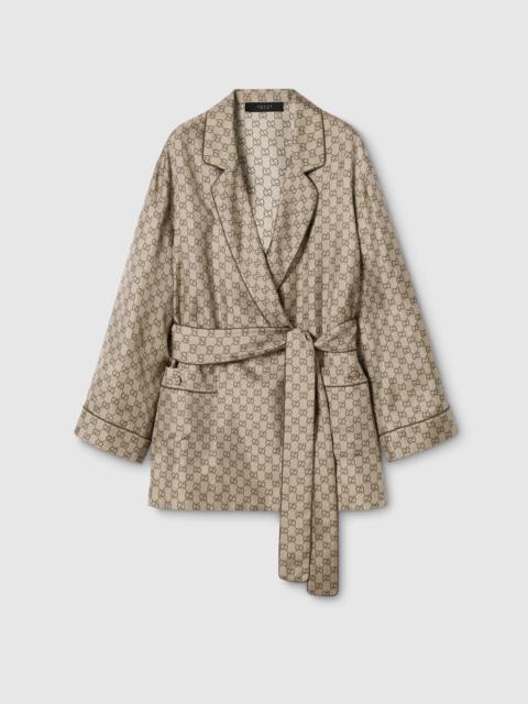 GUCCI Printed silk twill shirt