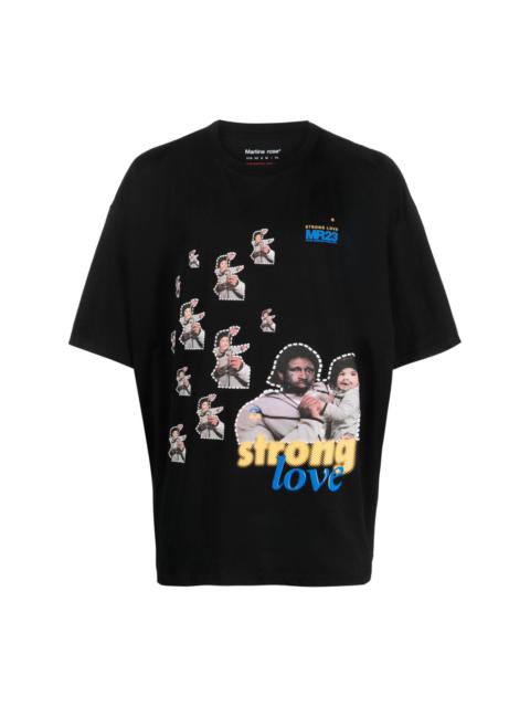 Strong Love-print cotton T-shirt
