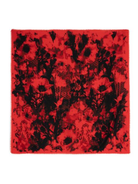 Alexander McQueen Women's Collage Floral Silk Square Scarf - Red Black
