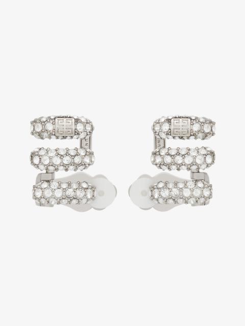 Givenchy STITCH CLIP EARRINGS IN METAL WITH CRYSTALS