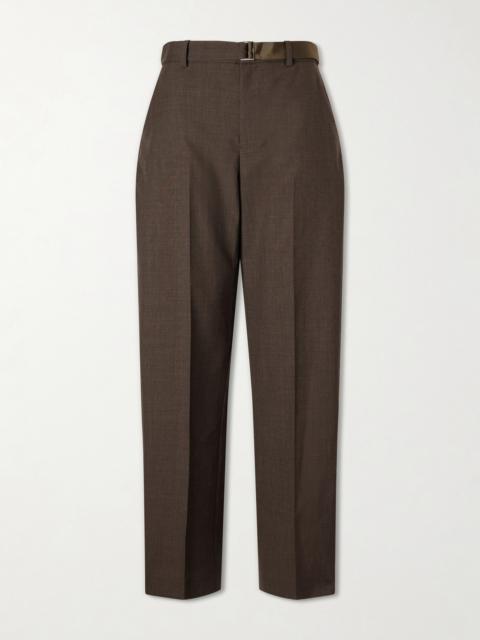 sacai Pleated Belted Twill Wide-leg Pants