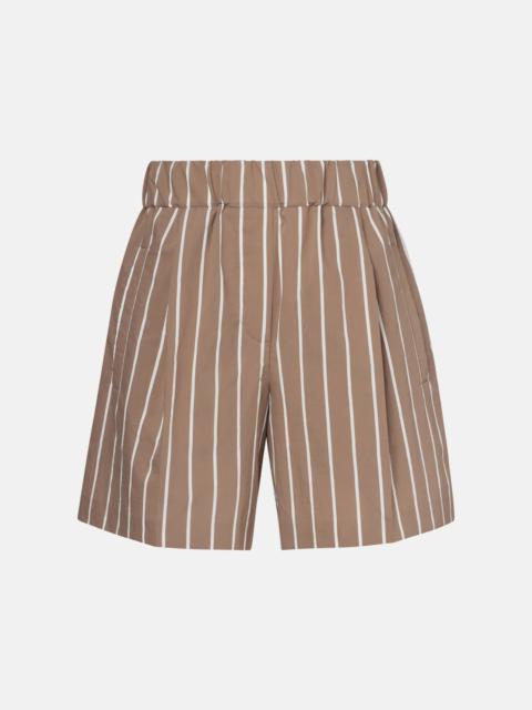 Striped cotton-blend Bermuda shorts