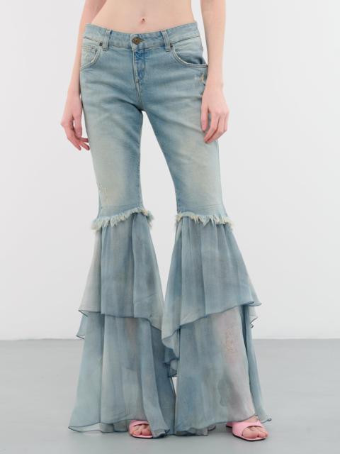 Blumarine Flounce Chiffon Jeans