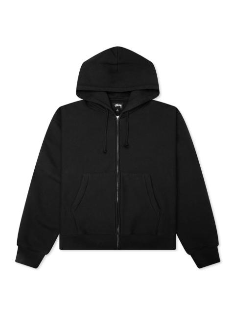 Stüssy CURSIVE APPLIQUE ZIP HOOD - BLACK