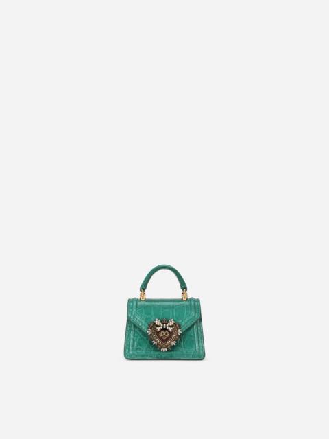 Dolce & Gabbana Devotion micro bag in crocodile flank leather